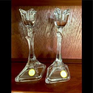 Crystal Tulip Candlestick Holders